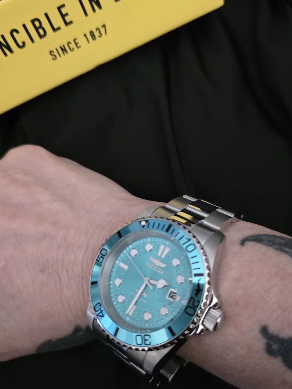 Invicta Turquoise Dial Stainless Steel Dive Watch